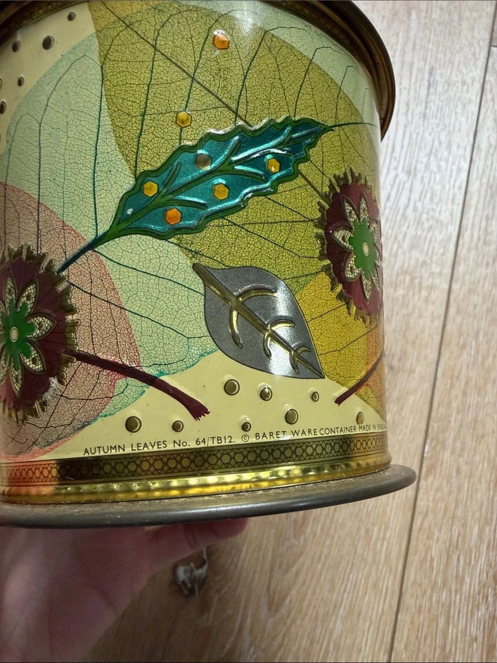 Vintage Baret Ware Art Grace Tin Container Art Deco Baretware Made in England